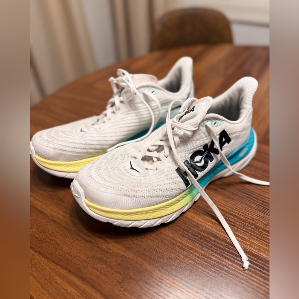 HOKA One Mach 5 Running Shoes Women’s 10 White WBGL Lightweight Sneaker